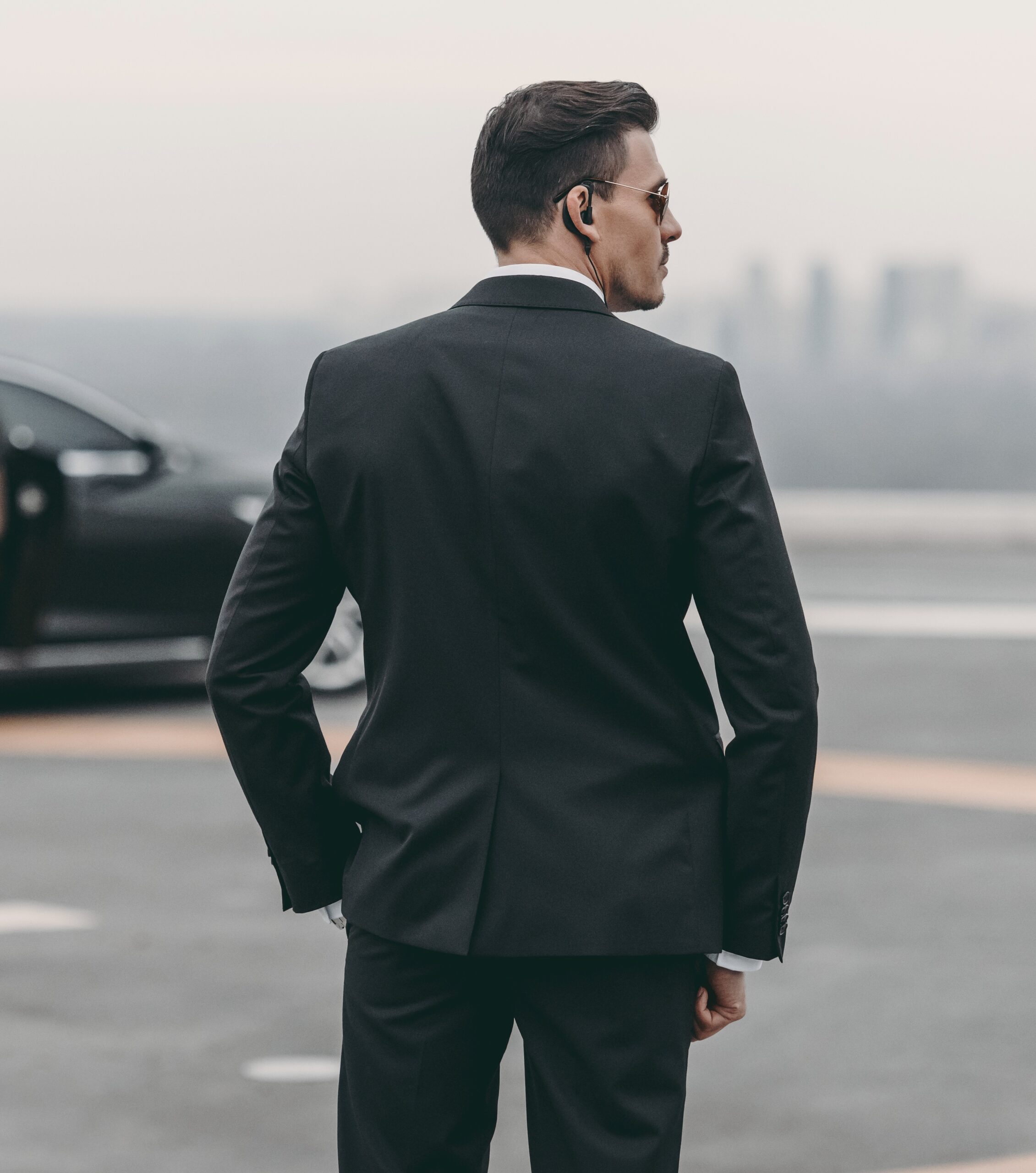Executive protection detail officer on assignment in Southern California